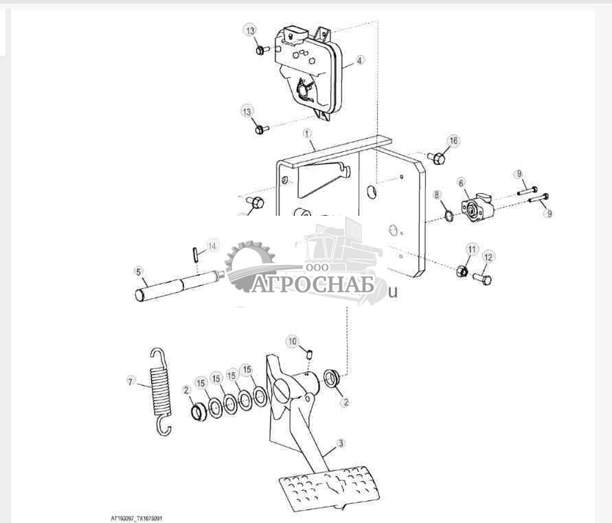 Педаль и переключатели механизма толчковой подачи 